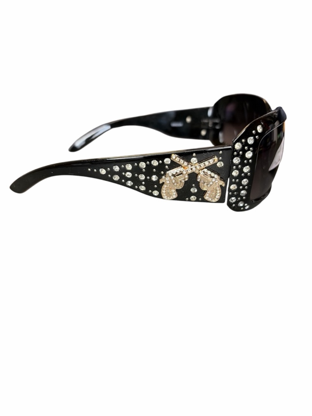 Texas West Womens Rhinestone UV 400 Crossed Pistols Concho Sunglasses NWT #10 - Picture 4 of 9